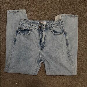 Zara Women's Sky Blue Straight Leg Jeans